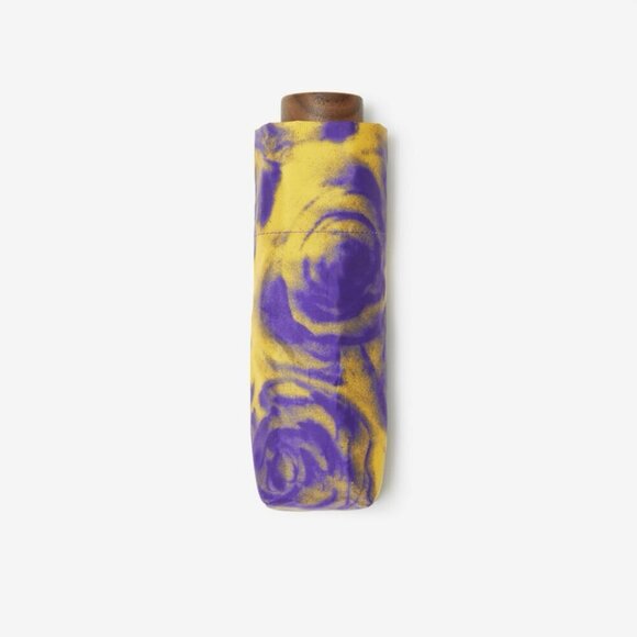 Burberry Water Rose Compact Umbrella, Purple and Yellow - Picture 5 of 13